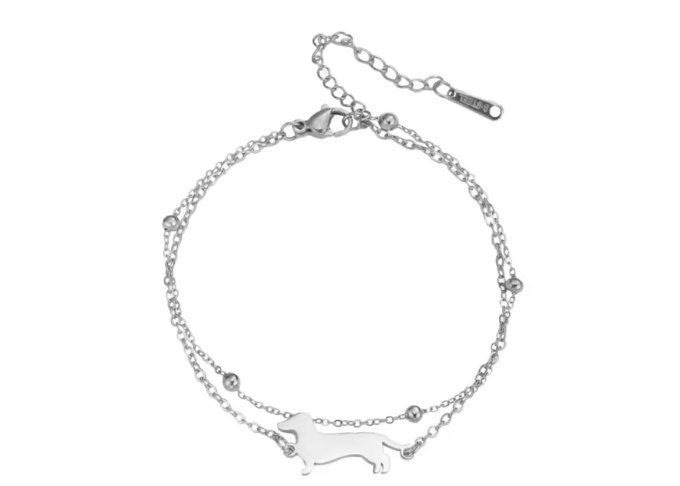 Bracelet teckel argenté 