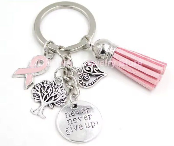 Porte clé octobre rose arbre de vie