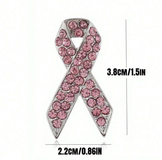 Pins octobre rose strass