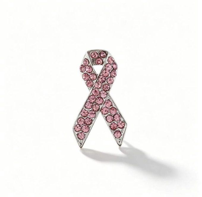 Pins octobre rose strass