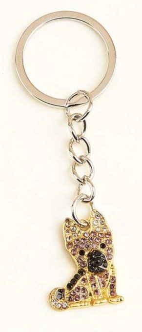 Porte clé berger strass