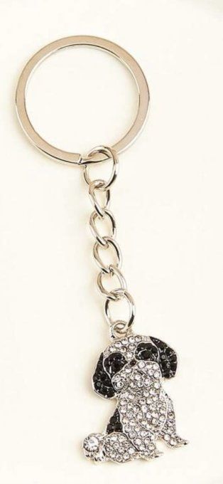 Porte clé Shih tzu strass