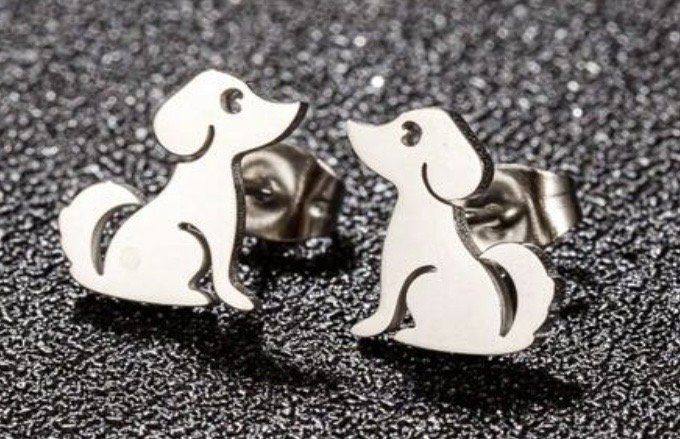 Pins oreilles chien argenté 