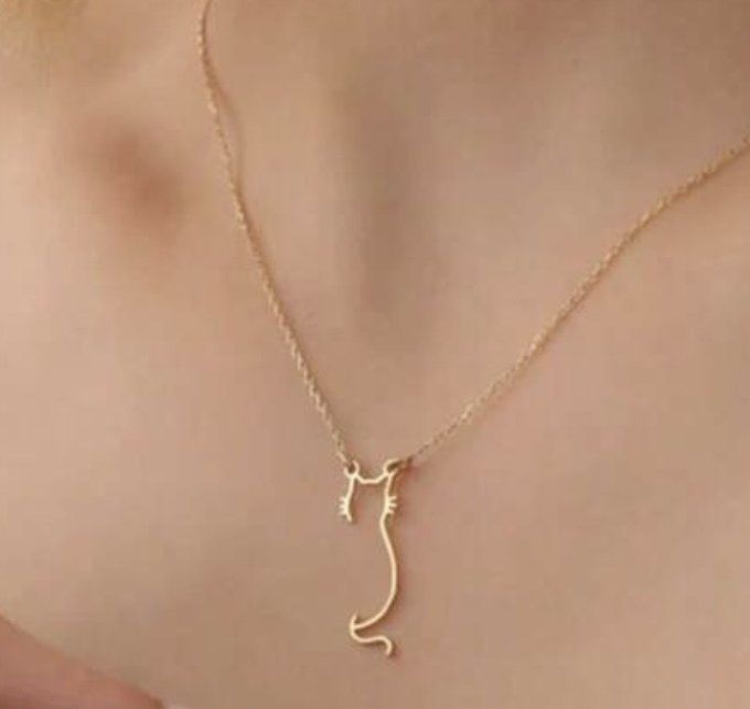 Collier demi chat doré 