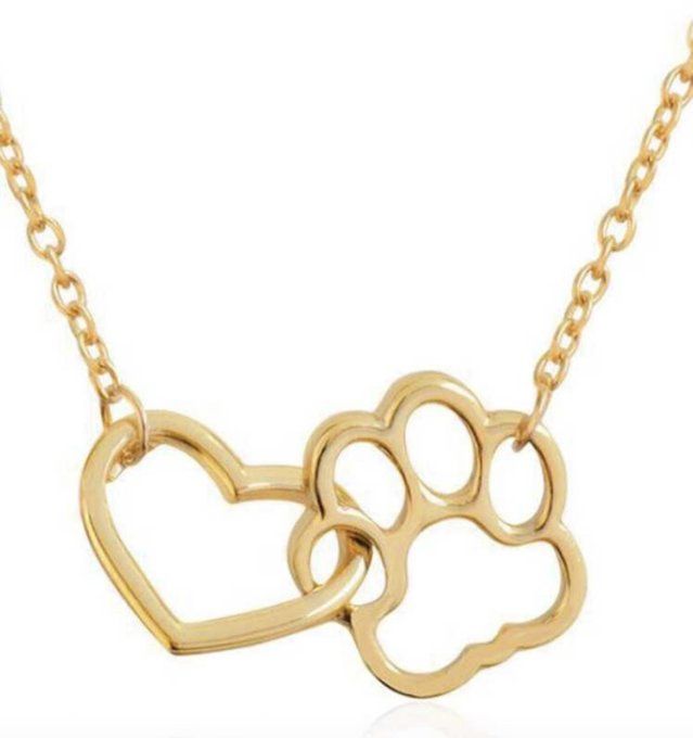 Collier patte cœur doré 
