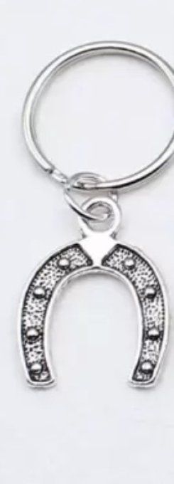 Porte clé fer a cheval argenté 