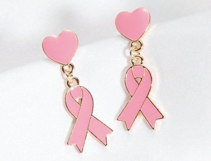Boucles d’oreilles octobre rose