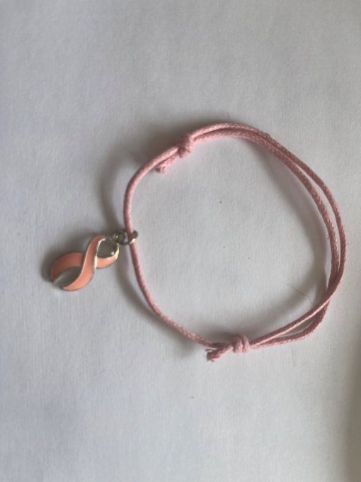Bracelet ruban octobre rose 